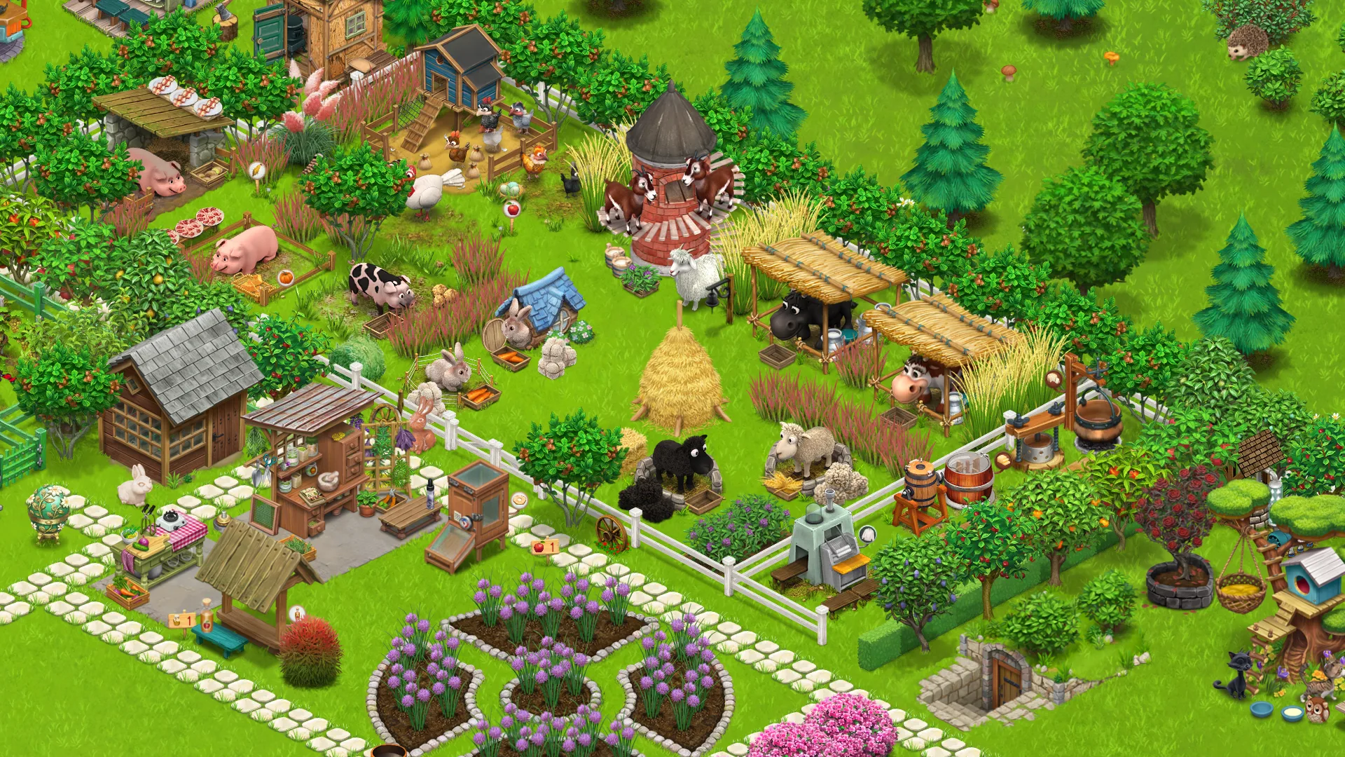 Barnyard with pigs goats and sheep — Country Life Meadows