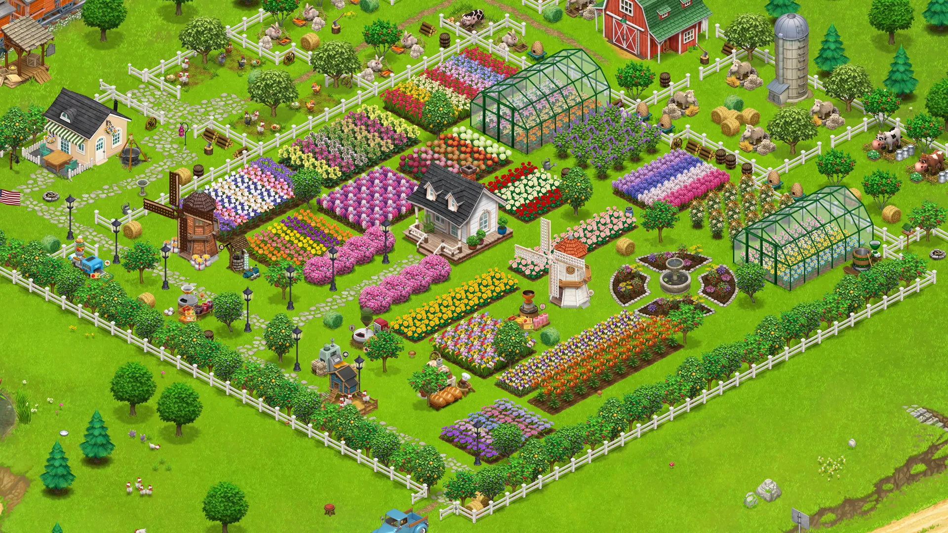 Flower farm with greenhouses — Country Life Meadows