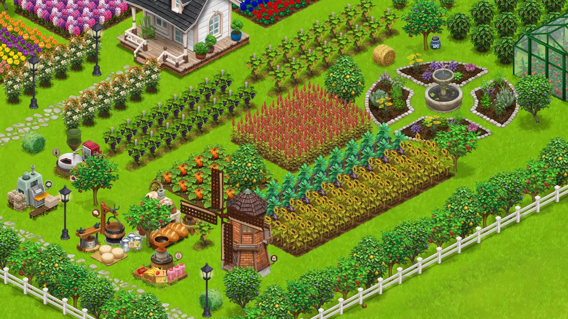 Crop fields with corn and fruit trees — Country Life Meadows